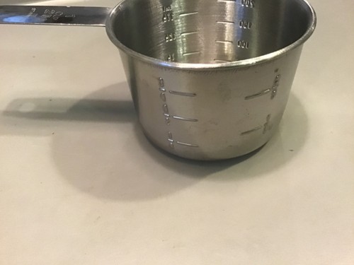Misurino vintage senza marchio 1 tazza acciaio inox belle marcature esterne - Foto 4 di 5
