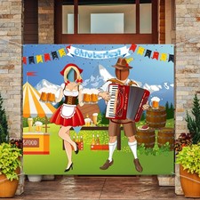 Blulu Oktoberfest Party Decorations 5 x 4.3 ft Oktoberfest Photo Door Banner ...