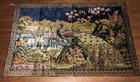 Stunning Vintage Large Peacock White Swans Landcape Wall Tapestry 74x48 Italy