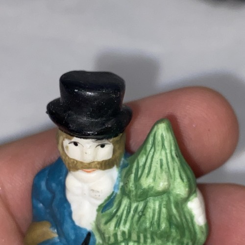 Árbol de Navidad vintage de cerámica de pueblo victoriano caballeros Navidad - Imagen 7 de 7