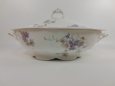 Vintage TK Thun Klösterle Covered Vegetable Dish - Floral & Gold