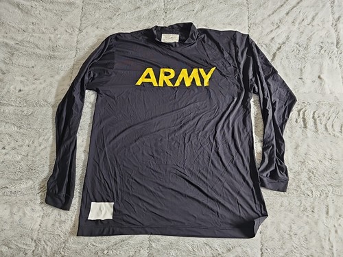 US Army PT Herren LARGE schwarz Physical Fitness Uniform APFU Langarm Hemd (J9) - Bild 1 von 2