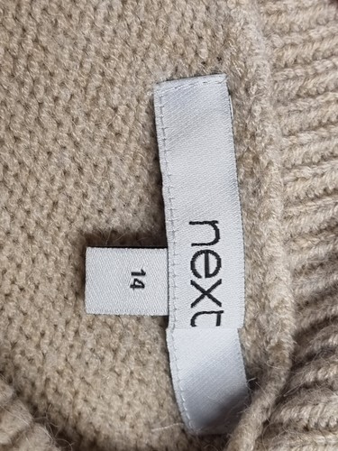 Próximo Jersey Beige Cuello Redondo Manga Larga Lana Sensación Elástico Talla 14 - Imagen 13 de 20