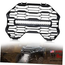 Front Mesh Grill with LED Spotlight Bar for Commander 21-24, Front Mesh Grille
