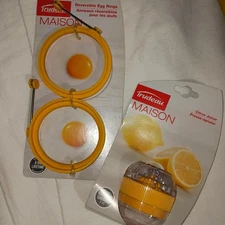 Egg Rings Reversible & Citrus Juicer. Trudeau Maison. New