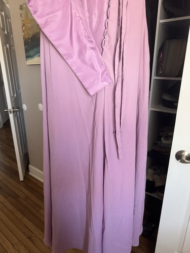 Bridesmaid Prom Wisteria Purple Dress Dark Mauve Flutter Sleeve W Lace Sz 10 - Bild 6 von 8