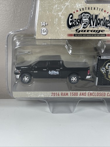 Greenlight Hitch and Tow Gas Monkey Garage 2014 Ram 1500 & Enclosed Car D36 - Picture 2 of 4