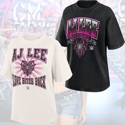 FREESHIP ! AJ Lee Boyfriend   Vintage Inspired Cream & Black Retro Wrestling