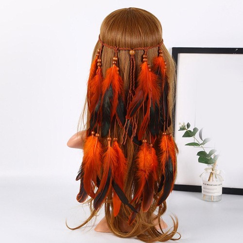 Feather Headband, New Retro Bohemian Long Tassel Women's Headwear A1K3 P1M3 - Picture 9 of 21