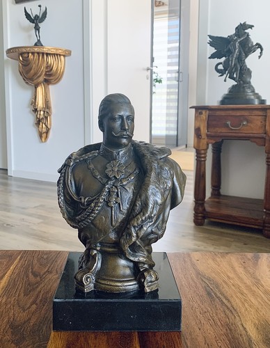 Figura de bronce emperador Federico Guillermo II rey de Prusia busto estatua estilo antiguo - Imagen 1 de 15