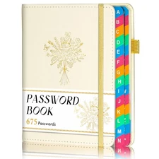 Password Keeper Book with Colorful Alphabetical Tabs, Small Pocket Password L...