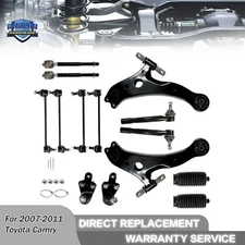 For 2007-2011 Toyota Camry Front Upper & Lower Control Arms Tie Rod End Sway Bar