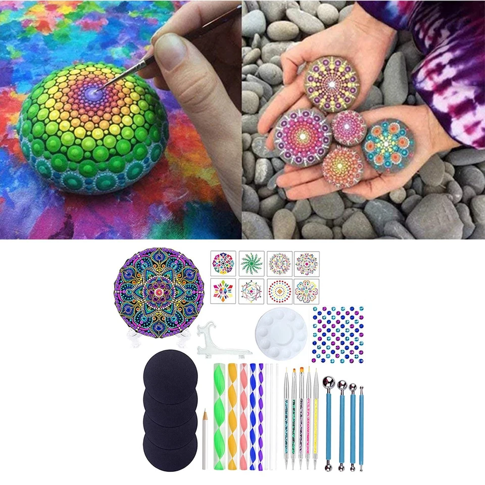 34Pcs/Set Mandala Dotting Tools DIY Rock Painting Polymer Clay Nail - Image 3 of 4