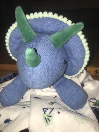 Cloud Island Security Blanket Blue Dinosaur Lovey Baby Triceratops Target - Picture 2 of 6