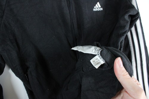 Adidas Fleecejacke Damen Medium schwarz Full Zip 3-Streifen Logo 2008 - Bild 8 von 12