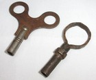 Vintage Lot of 2 Clock Winding Keys Round & Square no Brands