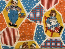 Vtg Pacific Raggedy Ann  Andy Pillowcase Muslin No Iron Patchwork Design NWOT 