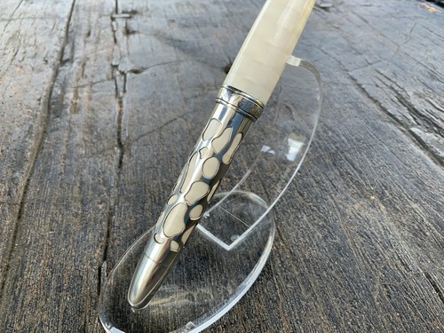 Krone Limited Edition 888 Liquid Oracle 925 Silver & Cream Rollerball Pen No Box - Picture 7 of 24