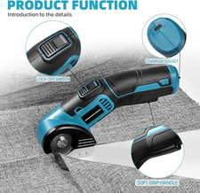 4V Cordless Electric Scissors Heavy Duty Cardboard Fabric Leather Carpet Cutter