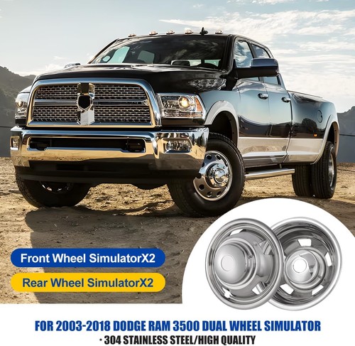 17” Set of 4 Protective Rim Cover Dually Wheel Simulators for 2003-2018 Ram 3500 - Picture 5 of 9