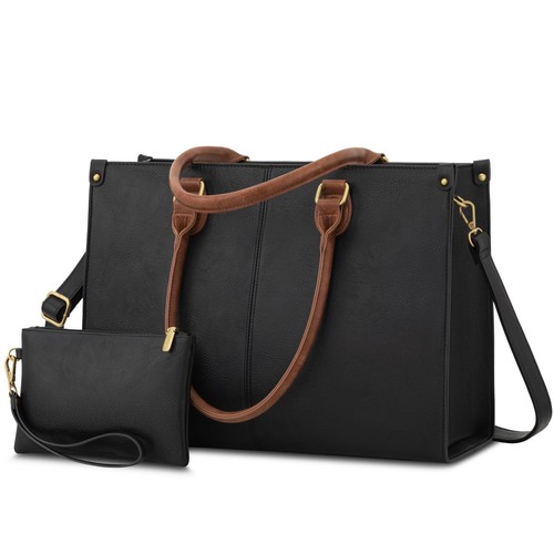 Laptop Bag for Women,15.6 Inch Laptop Tote Work Bags for Women, Vintage Leath...