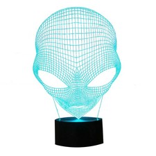 UFO 3D Acrylic ET Martian Alien 7-Color Changing LED Table Lamp Night Light e
