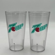 2- Vaso de Colección 7up Uncola Publicidad Logo Textura Carlisle 5220 Taza Restaurante