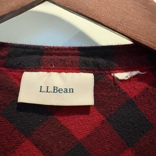 LL Bean Nightgown Women Large Red Buffalo Plaid Flannel Long Sleeve Pockets Cozy - Picture 2 of 10