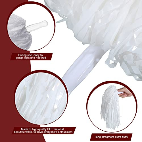 4 Pcs Pom Poms Cheerleading Spirited Fun Cheer Metallic Foil Handle Squad Team - Picture 4 of 8