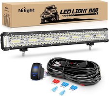 Nilight Side Shooter LED Light Bar 20 Inch Triple Row Spot Flood Combo Lights Wo