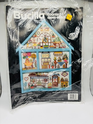 Bucilla 40883 Potter’s Paradise Hutch Kreuzstich Set 1994 geöffnet fehlender Stall