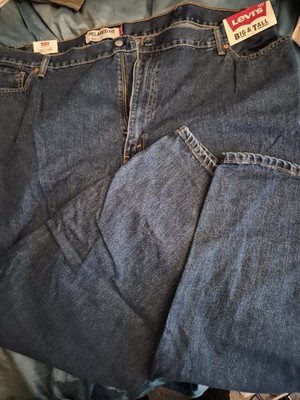 LEVI 550 SZ 50x29 Mens RELAXED FIT Tapered Leg DARK RINSE 100% Cotton JEANS