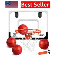 Shatter-Resistant Mini Basketball Hoop with Spring Rim - Fits Indoor Outdoor