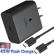45W Fast Charger USB C Wall Charger Block & 6ft Type C Cable For Samsung S24