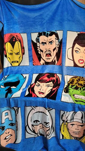 Marvel Comics Plush Throw Blanket Twin Super Hero Soft Favorites 62" X 88"