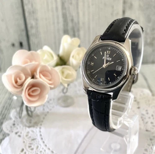 Orologio Fendi 210L Analogico Quarzo Donna Funziona Ok Nero Donna Vintage 214433739