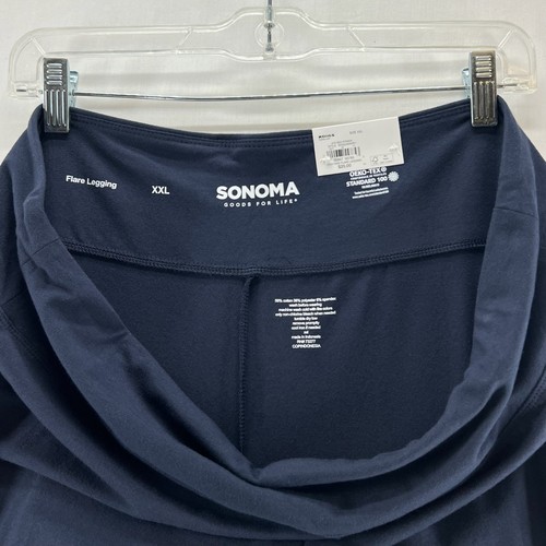 Leggings acampanados de tiro alto Sonoma para mujer 2XL cintura ancha elástica azul marino - Imagen 10 de 11