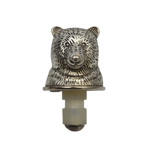 Tapones para botellas de vino Neiman Marcus Bear Bull plato de plata - Imagen 3 de 4