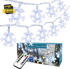 White Snowflake Christmas String Lights, 16.08Ft 40 LED Christmas Lights with Re