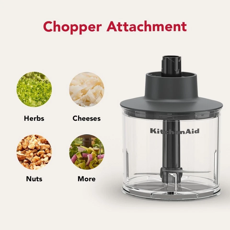 Batidora de mano inalámbrica KitchenAid Go con accesorios KHBRV05BM Foto 4 de 4