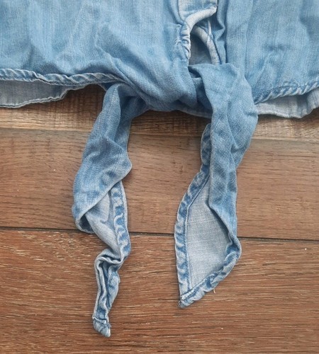 Cloth & Stone Leinenhemd Damen mittelblau Knopfleiste leicht Anthropologie - Bild 5 von 9