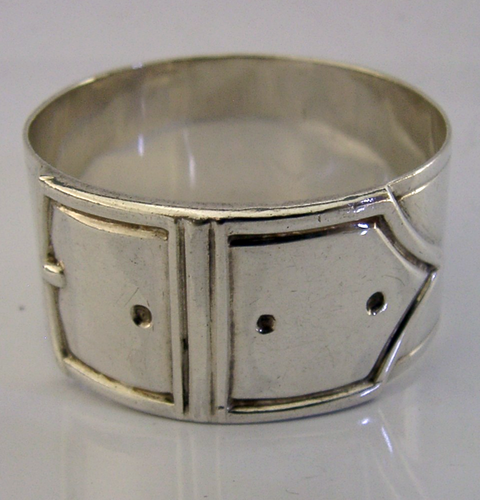 RARE ENGLISH VICTORIAN STERLING SILVER CUFF BELT NAPKIN RING 1890 ANTIQUE - Picture 2 of 6