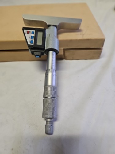 MITUTOYO ELECTRONIC DIGITAL DEPTH GAUGE MICROMETER - Picture 5 of 8