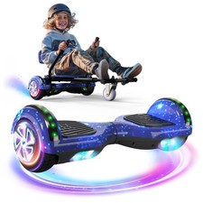 Hoverboard Go Kart Seat Adjustable Electric Self-Balance LED Bluetooth Scooter