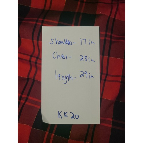 Talbots Red Plaid Blouse Size 1X No Iron Gold Accents Top Button Up Long Sleeve - Picture 15 of 24