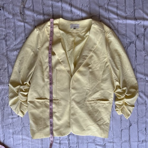 Skies Are Blue Curvy 2X Blazer vorne offen Anthropologie gelb geraffte Ärmel - Bild 10 von 14