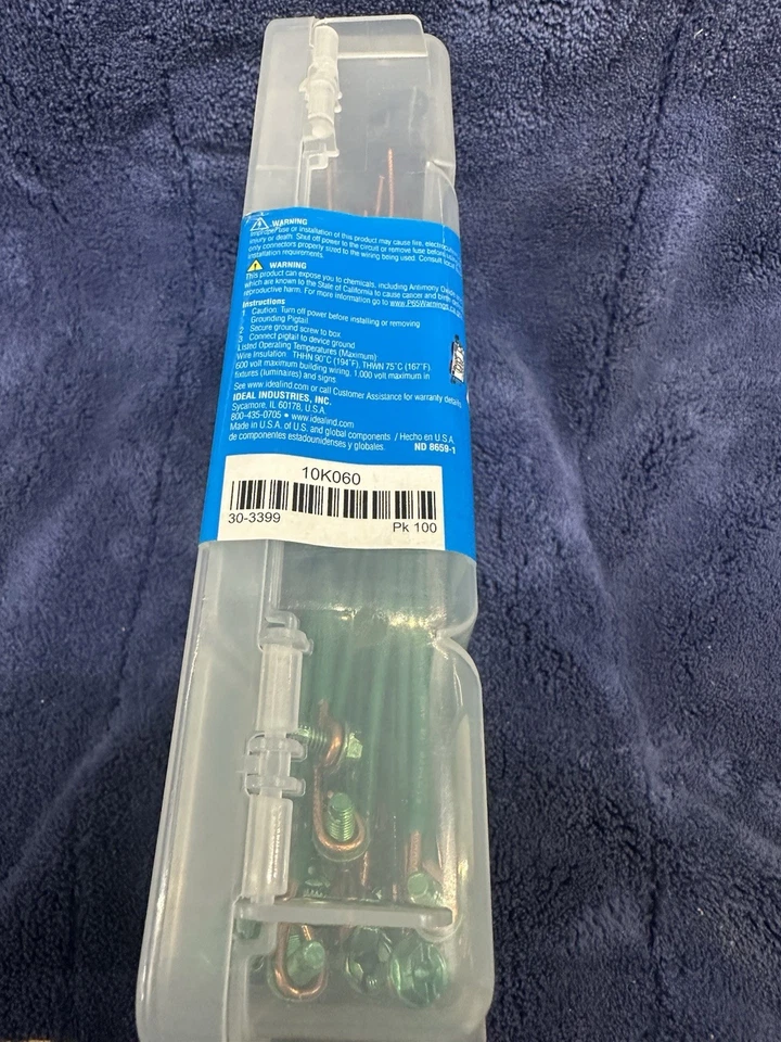 Coletas de puesta a tierra ideales 30-3399 cobre macizo 12 AWG alambre verde Foto 3 de 3