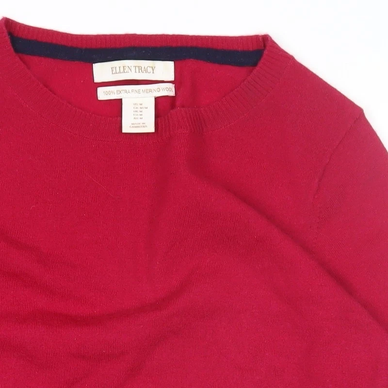Jersey de lana merino rojo para mujer Ellen Tracy M Foto 4 de 4