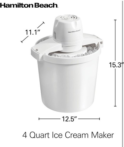 Ice Cream Maker Hamilton Beach 4 quart - New In Box - Picture 2 of 8