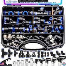 53PCS Quick Connect Air Hose Fittings Kit, 1/8"-1/2" Push to Connect, Pneumatic